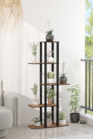 Gardenya Çok Katlı Çiçeklik Saksılık Ceviz Ceviz