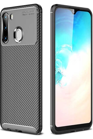 Samsung Uyumlu Galaxy A21 Kılıf Zore Negro Silikon Kapak-Siyah
