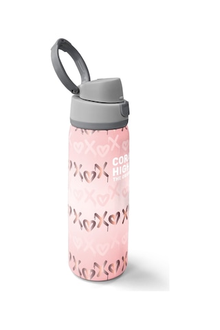 Coral High Pudra Desenli Pipetli Ve Direkt İçim Çelik Termos 800 Ml 38594 Pudra