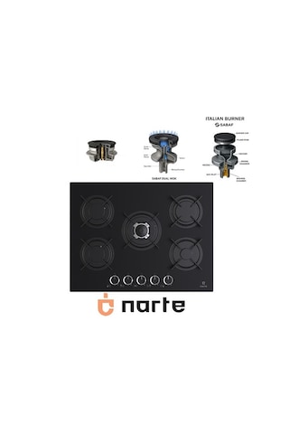 Narte OV401B - CG20070B - H20060BX Siyah Ankastre Set