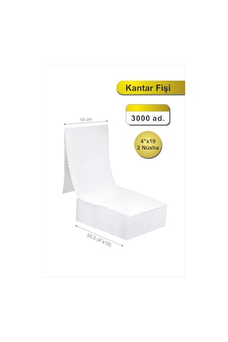 4x19 Kantar Fişi 2 Nüsha 3000 Adet , Beyaz Otokopili Sürekli Form 4''x19 Cm 4x19 Kantar Fişi 2 Nüsha 3000 Adet , Beyaz Otokopili Sürekli Form 4''x19 Cm
