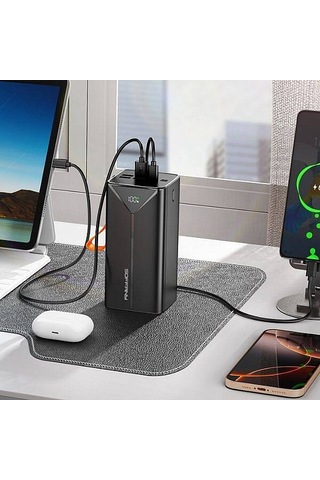 Hy-250 50.000 Mah Powerbank 22.5w Type-c + Lightning + Usb-a Çı Siyah