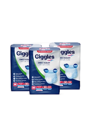 Giggles Yetişkin Emici Külot Medium Ekonomik Fırsat Paketi 3 x 30'Lu