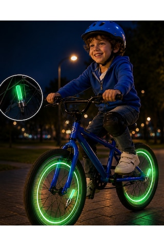 Araç Sibop Led Işığı 2li Set Bisiklet Motosiklet Jant Lambası - Lisinya Diğer