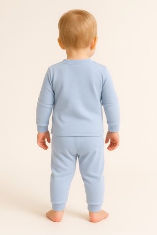 Aden Kids Çocuk Mevsimlik Penye Pijama Takımı Bebek Mavi