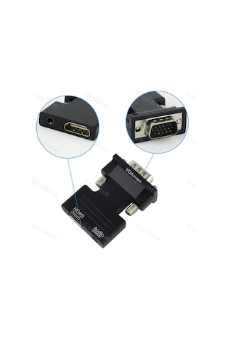 Ses Destekli Hdmı To Vga Çevirici Dönüştürücü 4499A Adaptor Monit