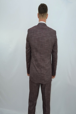 Presto Erkek Yelekli Slimfit Takım Elbise 6 Drop Bordo-777-800 Bordo