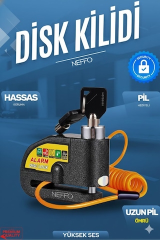 Alarmlı Motosiklet Disk Kilidi Suya Dayanıklı 110 Db Güçlü Alarm Çelik Güvenlik Kilidi