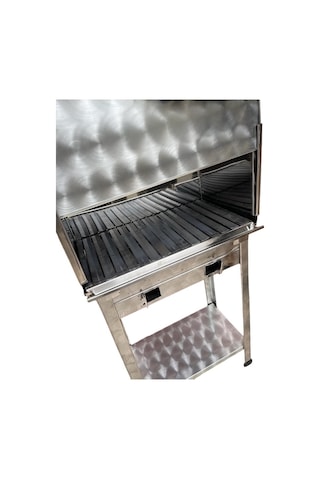 Paslanmaz Bacalı Mangal 35 X 50 Cm Dik Bacalı Havalandırmalı
