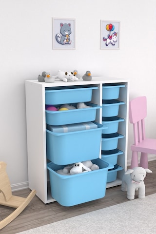 Zen Çok Amaçlı Oyuncak Dolabı 10 Sepetli - Mavi 2d2k6u Mavi