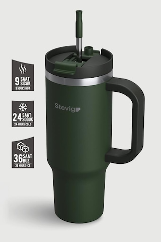 Stevig 2 Moods Tuck-in Tumbler Sızdırmaz Çelik Termos 900 Ml Green St-237 Yeşil