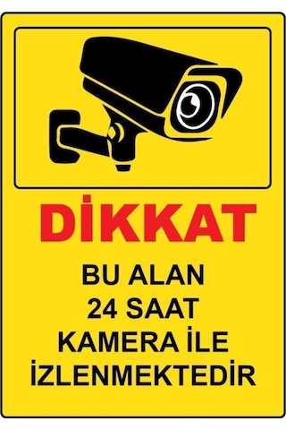 Bu Alan Kamera İle İzlenmektedir Uyarı Levhası 3 Mm Mdf 20x30