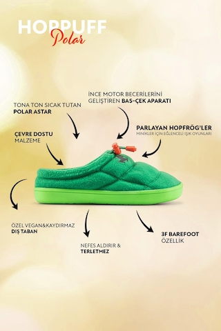 Hoppuff Polar Yeşil Barefoot Çocuk Ayakkabı Yeşil
