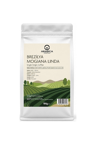Brezilya Mogiana Linda 100 G %100 Arabica Specialty Çekirdek Kahve Medium Kavrulmuş Moka Pot