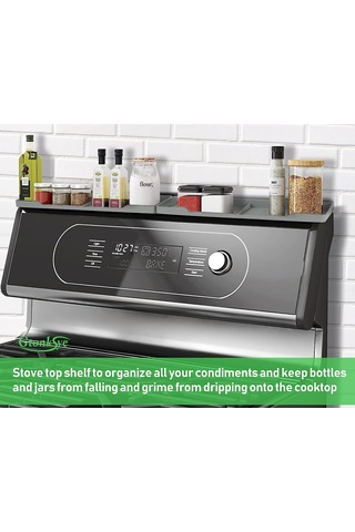 Hfambition Mıknatıslı Silikon Ocak Üstü Baharat Rafı, Pratik Ve Fonksiyonel Mutfak Organizer Siyah