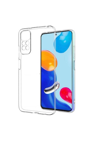 Xiaomi Redmi Note 11 Kılıf Kamera Korumalı Tıpalı Şeffaf Silikon Kapak
