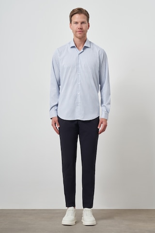 Morven Erkek Marine Çizgi Desen Trend Slim Fit Gömlek 25mc004051210 Marine Marine