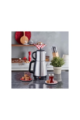 Çelik Elektrikli Çay Makinesi, 1600w Gücünde, 2-in-1 Fonksiyon