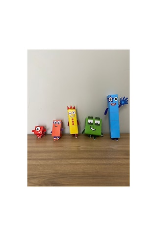 Kes Yapıştır Oyna / 1-10'a Kadar 3 Boyutlu Numberblocks Maskotları / Kalın Karton Kağıt Kendin Yap