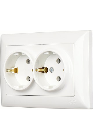 Günsan  Visage Beyaz İkili Topraklı Priz