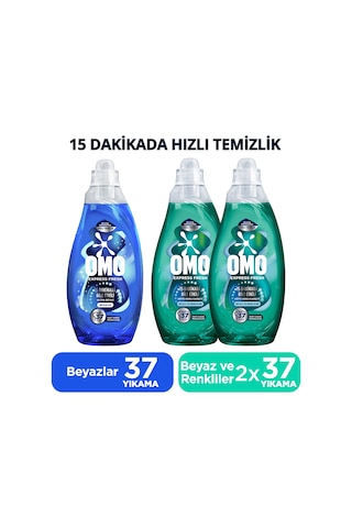 Omo Express Fresh Ultra Beyaz Sıvı Deterjan 1480ml X1 Kötü Koku Karşıtı Beyaz Ve Renkliler X2 1480 ML