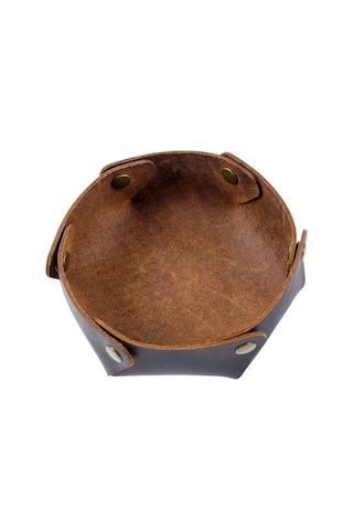 Xiyyadms Ahşap Üstü Deri Saklama Kutusu - Anahtar, Makyaj, Mücevher Ve Ev Eşyaları İçin Çeşitli Kullanım Alanı Crazy Horse Kahverengi