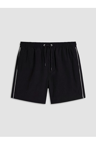 Lcw Swımwear Siyah Kısa Boy Yanları Şeritli Erkek Deniz Şortu