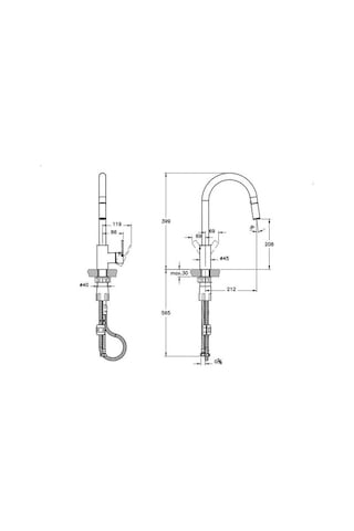 Artema Maestro Standart Pull Down Eviye Bataryası Krom A42162