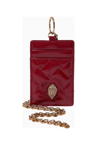 Kurt Geiger Kensington Lanyard Deri Anahtarlık Kartlık Kırmızı