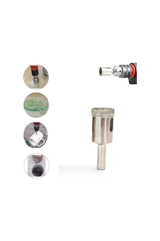 Mermer Granit Fayans Porselen Cam 20mm 22mm Yuvarlak Delme Pancı Elmas Uçlu Delik Açma Karot Ucu 2li