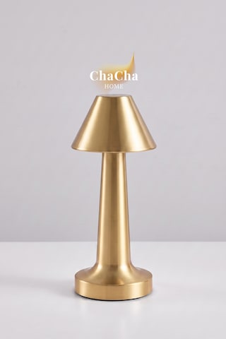 Chacha Home Pera Metal Led Masa Lambası 22x10 Cm - Lüks Dekoratif Abajur Ve Gece Lambası Gold