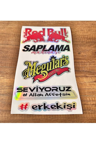 Araç Arka Cam Yazısı Hologramlı Yan Kapı, Yan Cam Stickerı Redbull