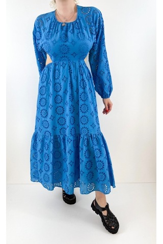 Modaonna Mavi Fisto Tasarım Elbise