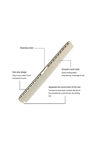 Kuaförlük İçin 2 Paket Anti-statik Paslanmaz Çelik Saç Tarağı