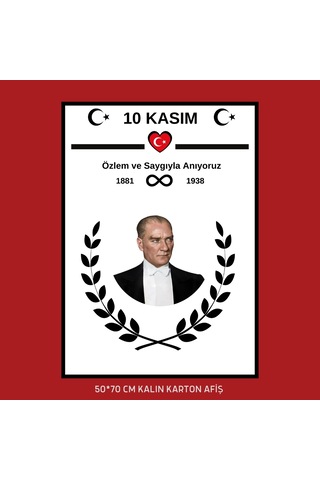 10 Kasım Atatürk Afişi 50x70 Cm Bristol Baskı 04