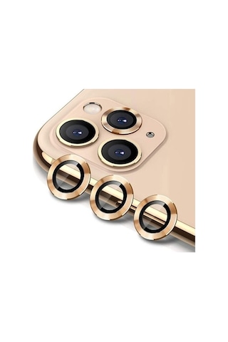 Apple Uyumlu iPhone 13 Pro Ve 13 Pro Max Gold Kamera Lens Koruyucu Cam Gold