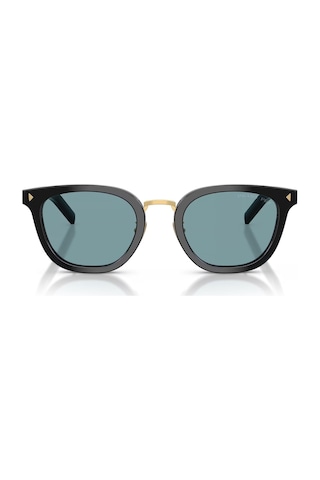 Prada Pr C01sd 16k04d 52 Unisex Polarize Oval Aynalı Siyah Kemik Güneş Gözlüğü Siyah