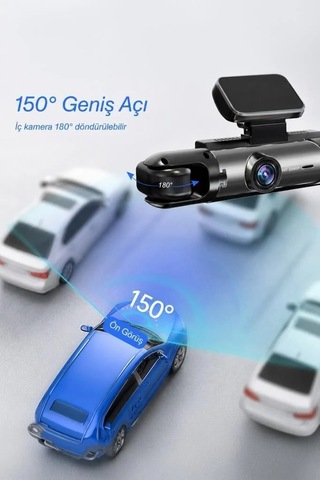 Premium Taşıt Ekipmanı Yol Aksesuarı Araç İçi Kamera 1080p Ta09 Siyah