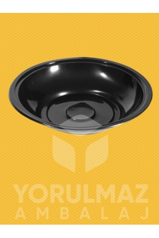 50 Adet Siyah Sulu Yemek Kabı Kapaksız Kullan At Dayanıklı Paket Servis Kabı Siyah