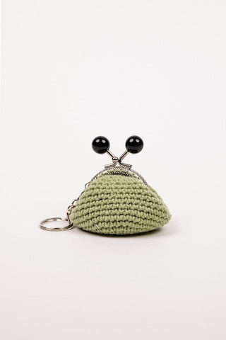 Fabric Craft Bag Mini Bozuk Para Cüzdanı Anahtarlık Klipsli Yeşil
