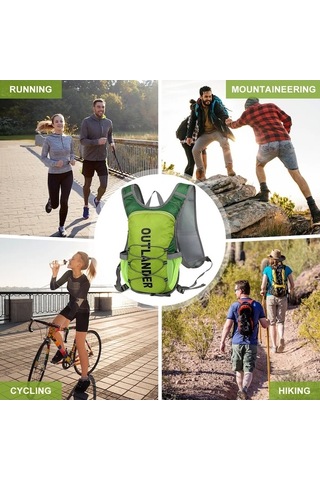 Dancemonkey Yansıtıcı Su Mesanesi Hidrasyon Sırt Çantası Nefes Alabilir Naylon Sırt Çantası Bisiklet Koşu İçin Siyah