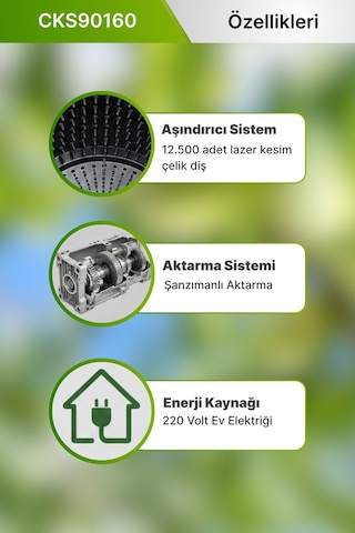 Kadıoğlu CKS90160 Standart Devirli Ceviz Soyma Makinesi 170 LT