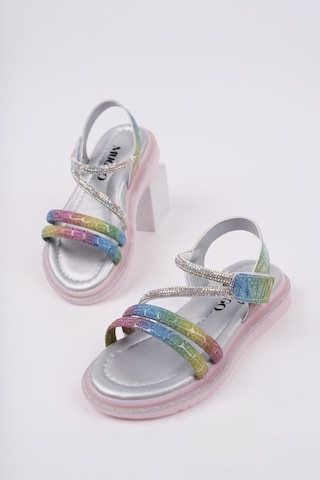 Muggo Mqueen Cırtlı Ve Simli Günlük Kız Çocuk Sandalet Lila