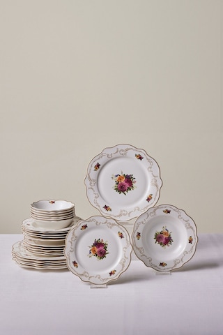 Karaca  Forever Bone Antique 24 Parça 6 Kişilik Yemek Takımı