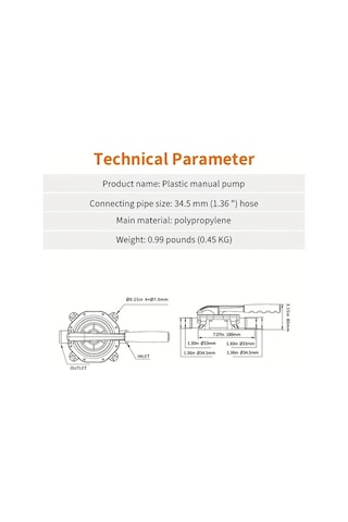Motion003 1 Adet Siyah Kırmızı Diyafram Tipi Manuel Pompa El Pompası Abs Malzeme Yağ Su Atık Su Transferi