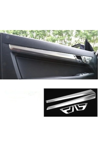 Mercedes Benz E Sınıfı Coupe W207 C207 W20 E200 E260 E300 2009-2013 İçin Gümüş Araba Kapı Paneli Döşeme Şeridi, 4 Adet