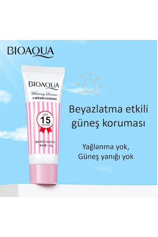 Bioaqua Niacinamide ve Meyan Köklü Beyazlatıcı Güneş Koruyucu Nemlendirici Krem SPF15 40 G