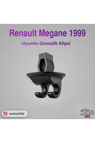 Renault Megane 1999 Uyumlu Güneşlik Klipsi Tutucu / Kanca