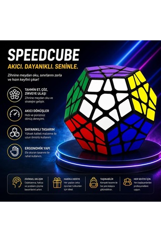 Speed Cube Megaminx Zeka Küpü, 12 Yüzlü Beşgen Bulmaca, Akıcı Dönüşler, Dayanıklı Tasarım