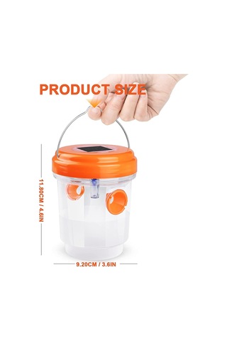 Lemestar Dış Mekan Güneş Enerjili Arı Tuzağı - Bahçe Çimenliği İçin Ip44 Su Geçirmez, Uv Işık Ve Çift Giriş Tüneli - Turuncu 4'lü Paket